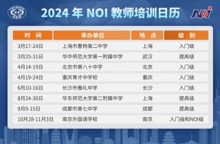 2024年NOI教师培训活动日历